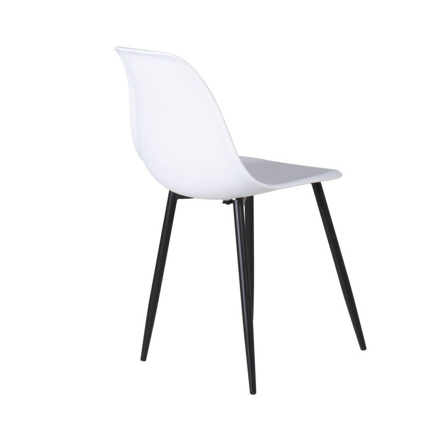 VENTURE DESIGN Polar Plastic spisestuestol - hvit plast og sort metall