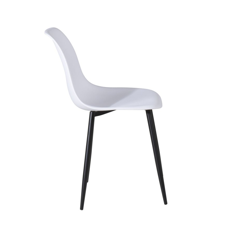 VENTURE DESIGN Polar Plastic spisestuestol - hvit plast og sort metall