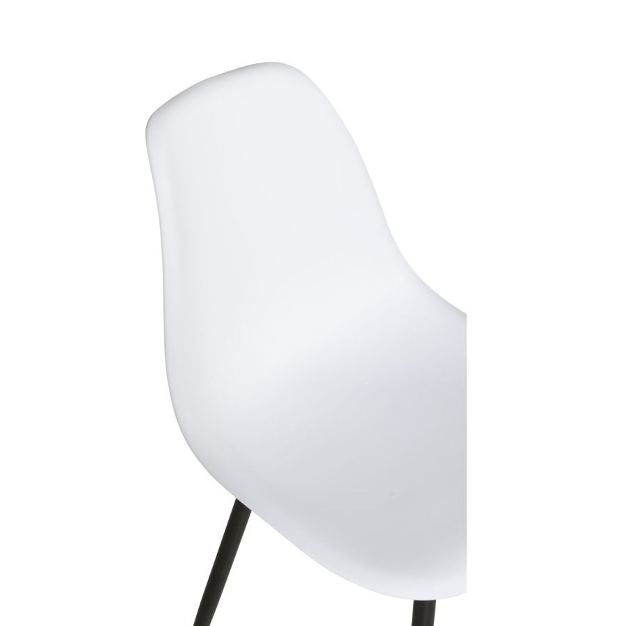 VENTURE DESIGN Polar Plastic spisestuestol - hvit plast og sort metall