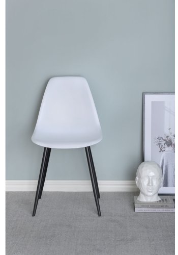 VENTURE DESIGN Polar Plastic spisestuestol - hvit plast og sort metall