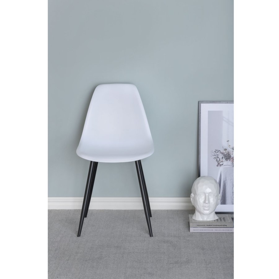 VENTURE DESIGN Polar Plastic spisestuestol - hvit plast og sort metall