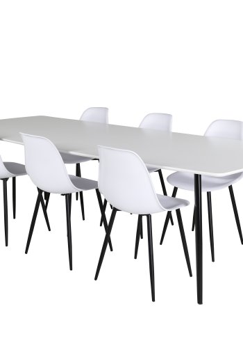 VENTURE DESIGN Polar Plastic spisestuestol - hvit plast og sort metall