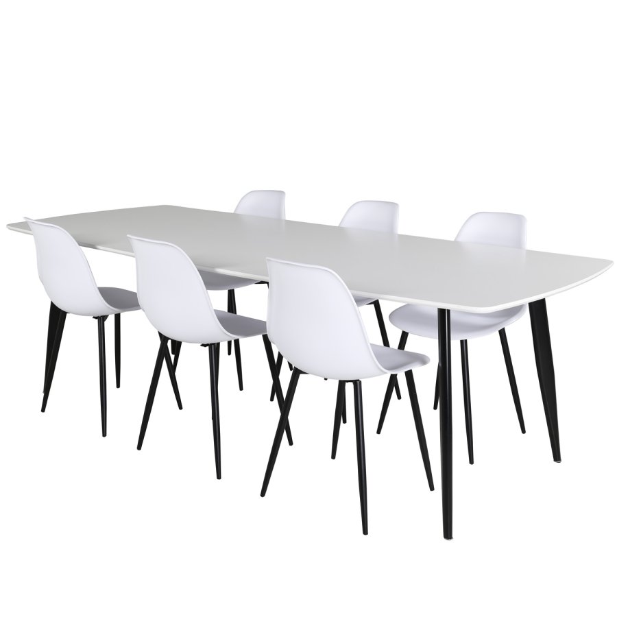 VENTURE DESIGN Polar Plastic spisestuestol - hvit plast og sort metall