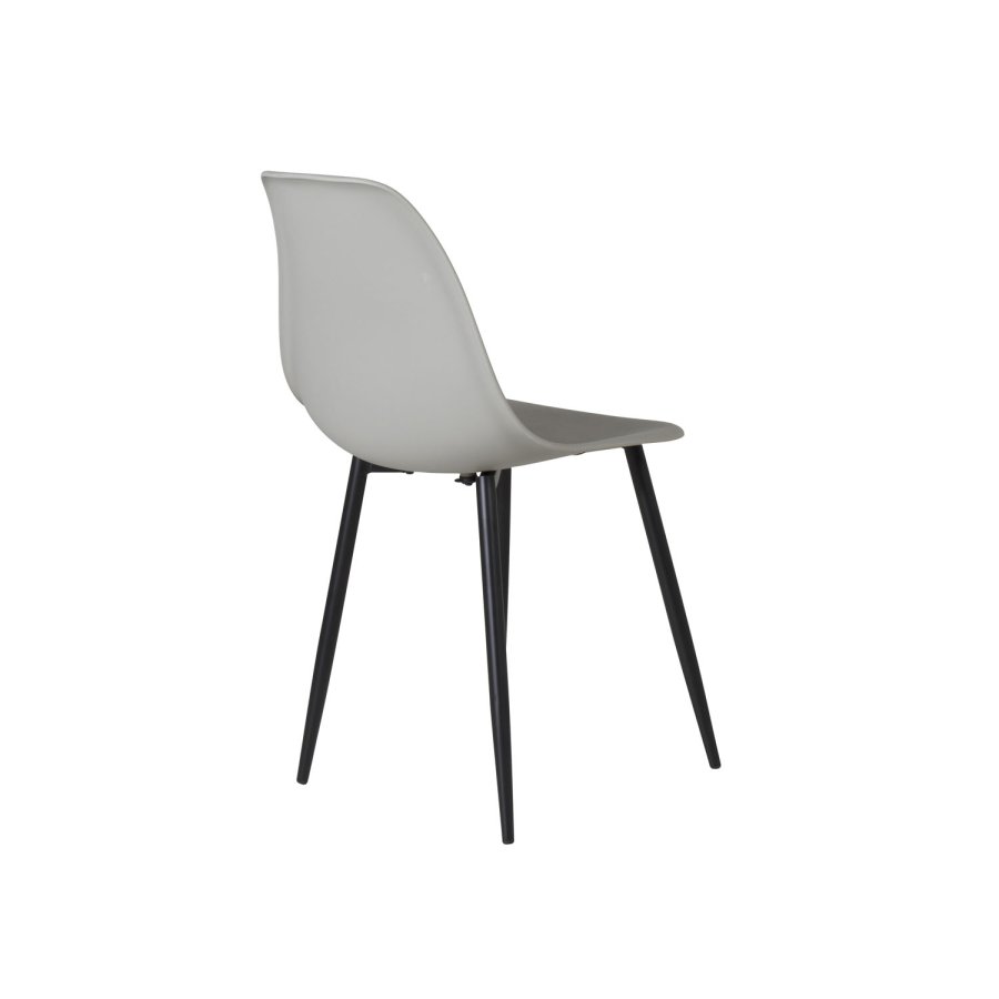 VENTURE DESIGN Polar Plastic spisestuestol - gr plast og sort metall