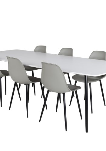 VENTURE DESIGN Polar Plastic spisestuestol - gr plast og sort metall