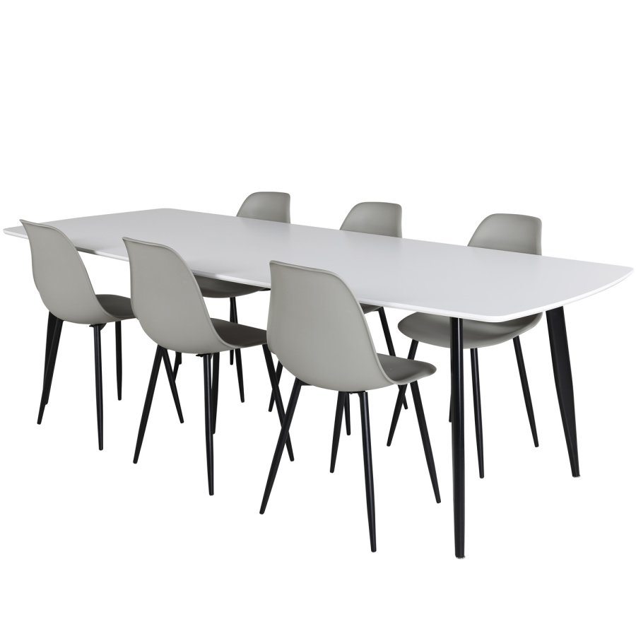 VENTURE DESIGN Polar Plastic spisestuestol - gr plast og sort metall