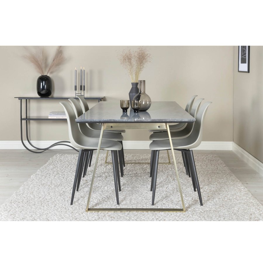 VENTURE DESIGN Polar Plastic spisestuestol - gr plast og sort metall