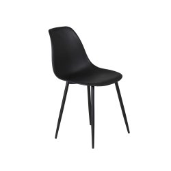 Polar Plastic spisebordsstol - sort plastik og sort meta