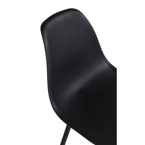 Polar Plastic spisebordsstol - sort plastik og sort meta