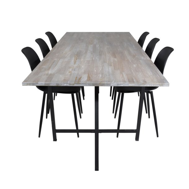 Polar Plastic spisebordsstol - sort plastik og sort meta