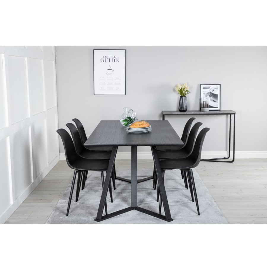 VENTURE DESIGN Polar Plastic spisestuestol - svart plast og sort metall