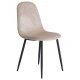 VENTURE DESIGN Polar spisestuestol - beige velur og sort metall