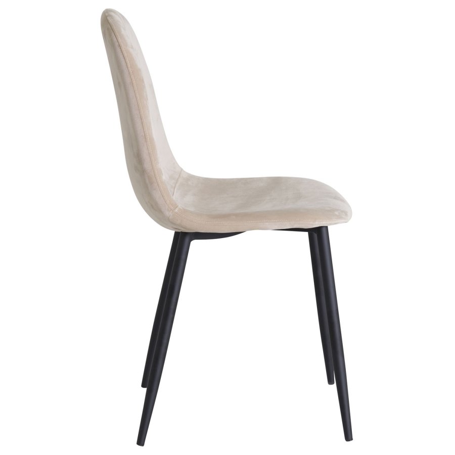 VENTURE DESIGN Polar spisestuestol - beige velur og sort metall