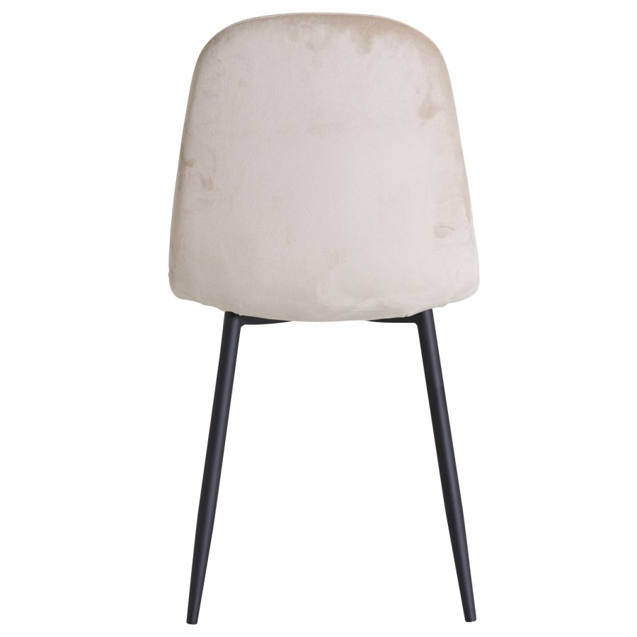 VENTURE DESIGN Polar spisestuestol - beige velur og sort metall
