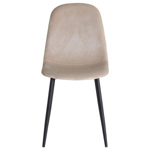 VENTURE DESIGN Polar spisebordsstol - beige velour og sort metal