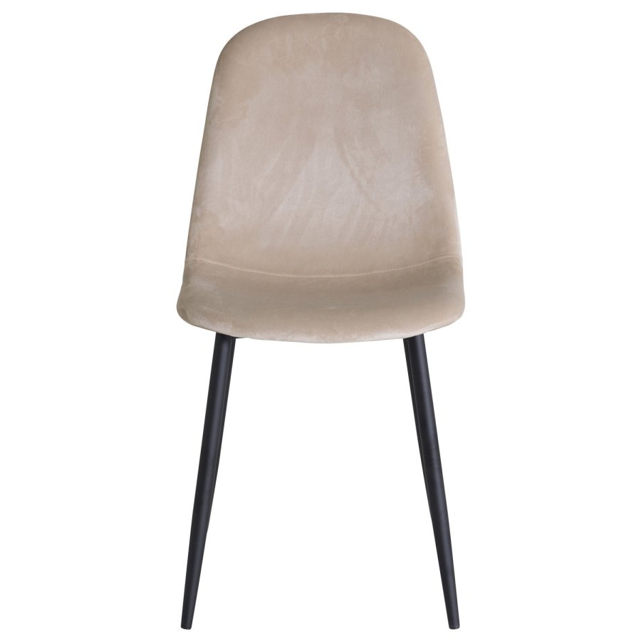 VENTURE DESIGN Polar spisestuestol - beige velur og sort metall
