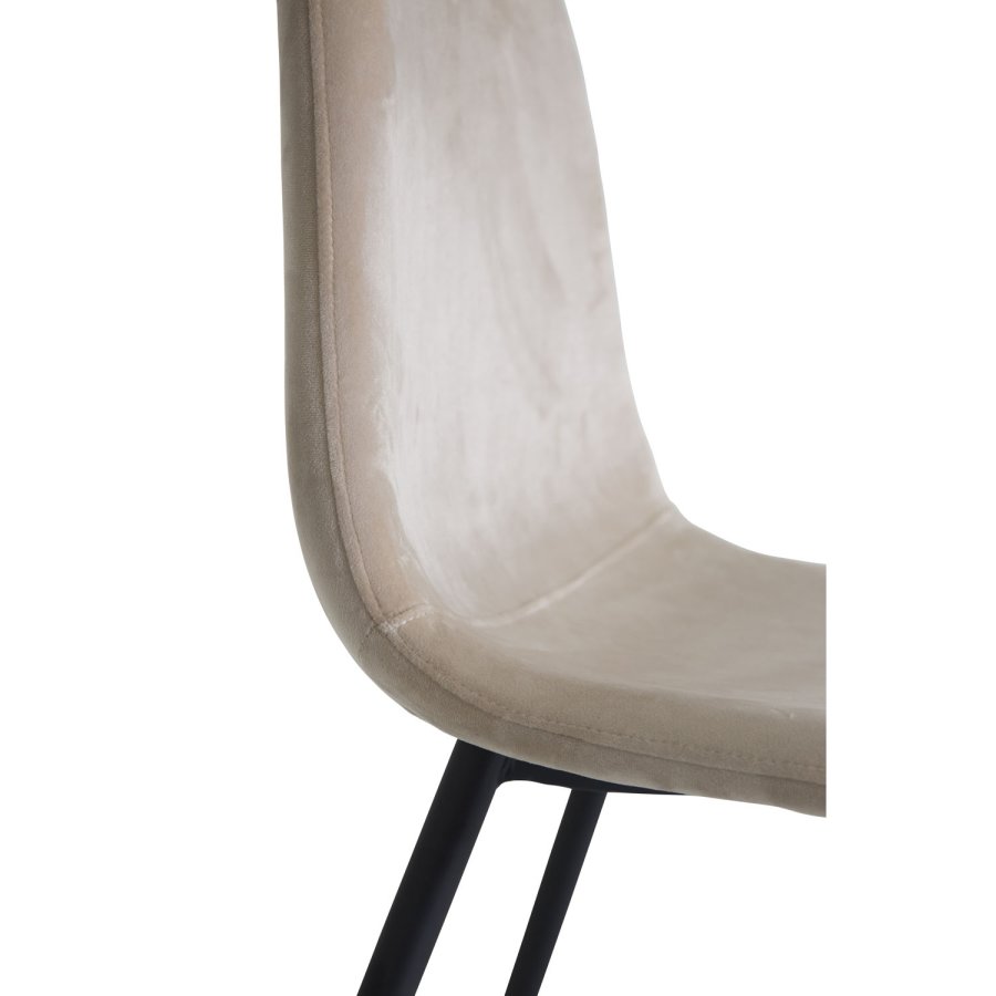 VENTURE DESIGN Polar spisestuestol - beige velur og sort metall
