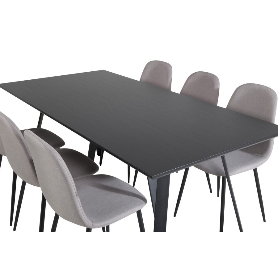 VENTURE DESIGN Polar spisestol - gr polyester og sort metall