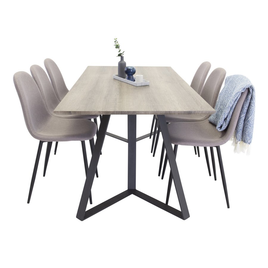 VENTURE DESIGN Polar spisestol - gr polyester og sort metall