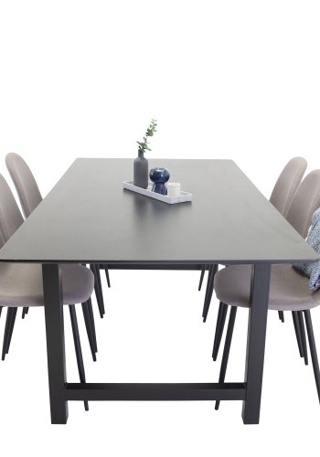 VENTURE DESIGN Polar spisestol - gr polyester og sort metall