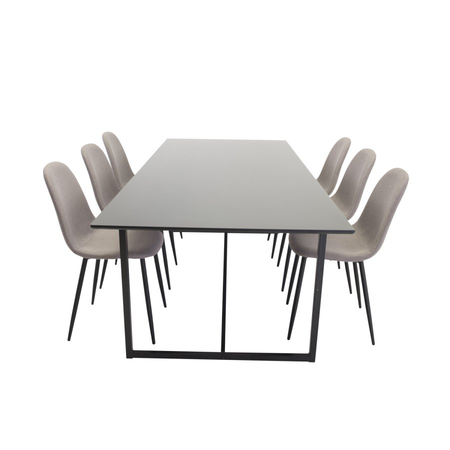 VENTURE DESIGN Polar spisestol - gr polyester og sort metall