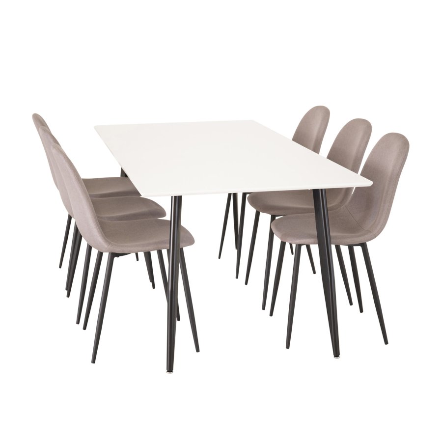 VENTURE DESIGN Polar spisestol - gr polyester og sort metall