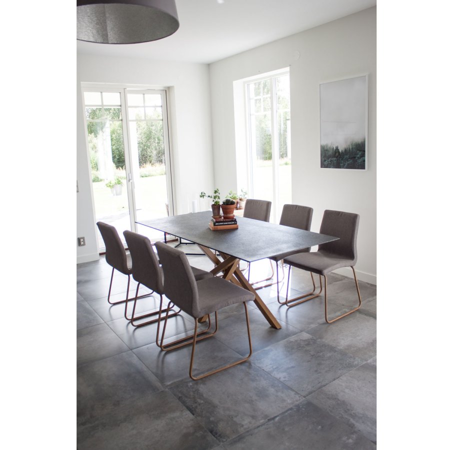 VENTURE DESIGN Mace spisestuestol - gr polyester og metall