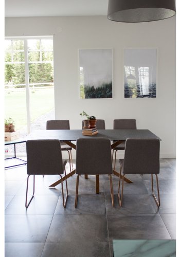 VENTURE DESIGN Mace spisestuestol - gr polyester og metall