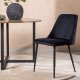 VENTURE DESIGN Natt spisestuestol - svart flyelsstoff og sort stl
