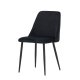 VENTURE DESIGN Natt spisestuestol - svart flyelsstoff og sort stl