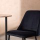 VENTURE DESIGN Natt spisestuestol - svart flyelsstoff og sort stl