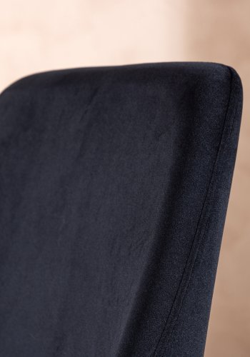 VENTURE DESIGN Natt spisestuestol - svart flyelsstoff og sort stl