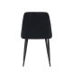 VENTURE DESIGN Natt spisestuestol - svart flyelsstoff og sort stl