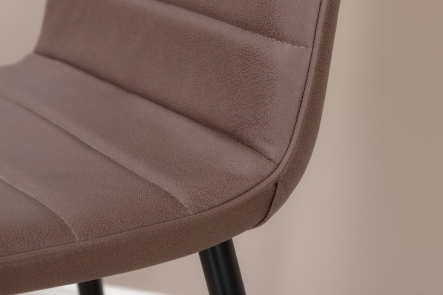 VENTURE DESIGN Windu Lyx matstol - brun mikrofiber och svart stl