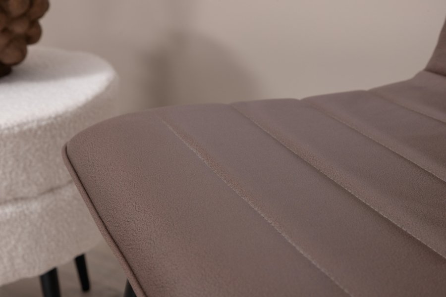 VENTURE DESIGN Windu Lyx matstol - brun mikrofiber och svart stl