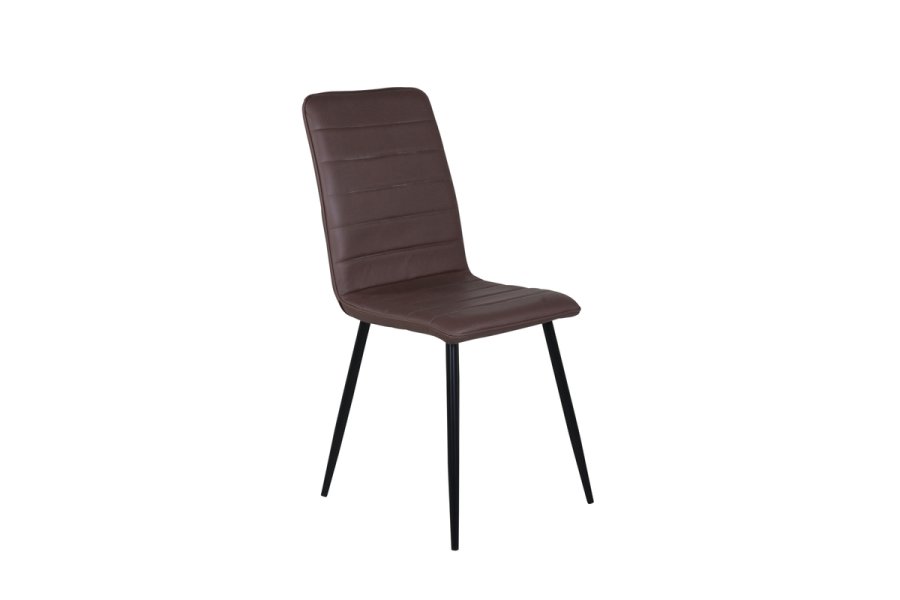 VENTURE DESIGN Windu Lyx matstol - brun mikrofiber och svart stl