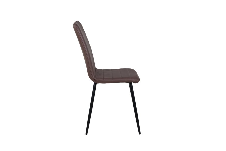 VENTURE DESIGN Windu Lyx matstol - brun mikrofiber och svart stl