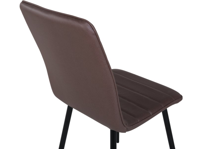 VENTURE DESIGN Windu Lyx matstol - brun mikrofiber och svart stl