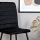 VENTURE DESIGN Windu Lyx spisestuestol - sort flyel/polyester lin og sort stl