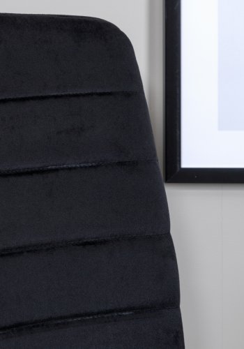 VENTURE DESIGN Windu Lyx spisestuestol - sort flyel/polyester lin og sort stl