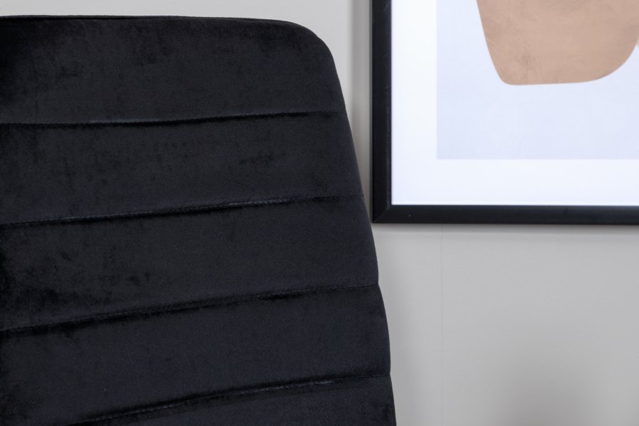 VENTURE DESIGN Windu Lyx spisestuestol - sort flyel/polyester lin og sort stl