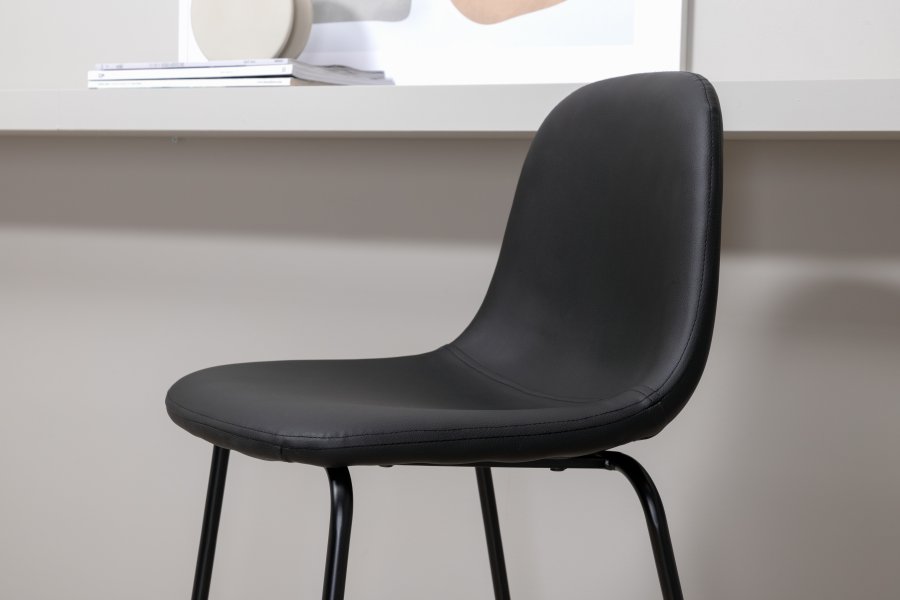 VENTURE DESIGN Polar barkrakk, med ryggsttte og fotsttte - svart PU/polyester og sort stl