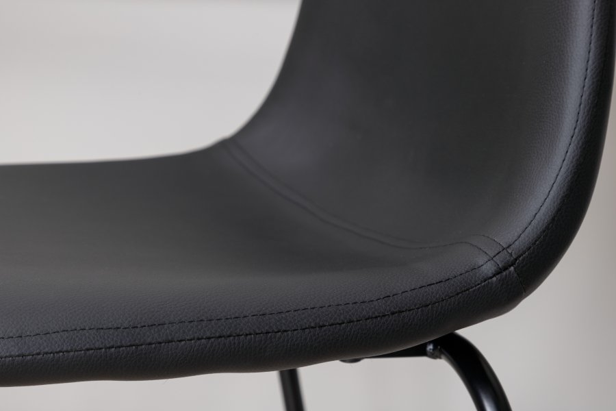 VENTURE DESIGN Polar barkrakk, med ryggsttte og fotsttte - svart PU/polyester og sort stl