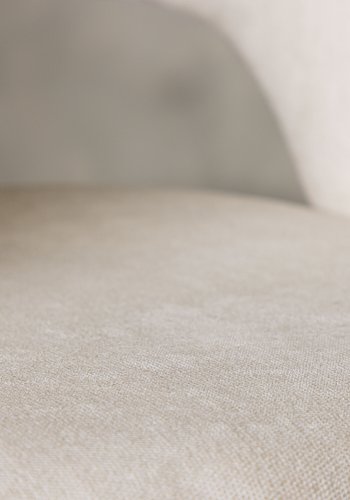 VENTURE DESIGN Day Esszimmerstuhl, mit Armlehnen – weißes Leinen und mattschwarzer Stahl