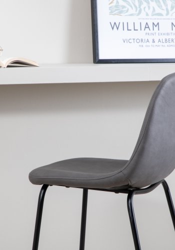 VENTURE DESIGN Polar barkrakk, med ryggsttte og fotsttte - gr mikrofiber/polyester lin og svart stl