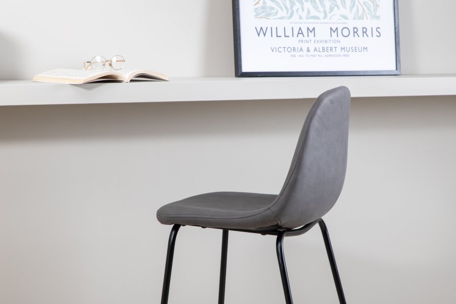 VENTURE DESIGN Polar barkrakk, med ryggsttte og fotsttte - gr mikrofiber/polyester lin og svart stl