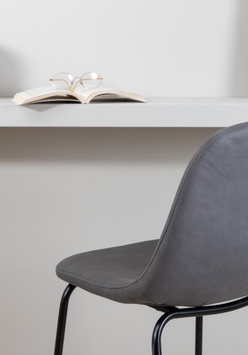 VENTURE DESIGN Polar barkrakk, med ryggsttte og fotsttte - gr mikrofiber/polyester lin og svart stl