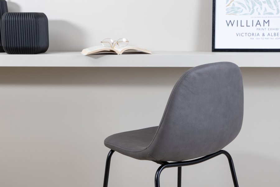 VENTURE DESIGN Polar barkrakk, med ryggsttte og fotsttte - gr mikrofiber/polyester lin og svart stl