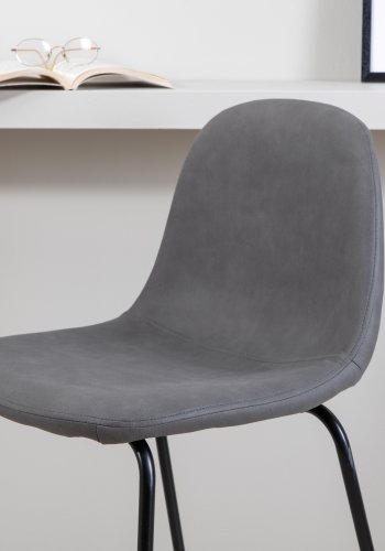 VENTURE DESIGN Polar barkrakk, med ryggsttte og fotsttte - gr mikrofiber/polyester lin og svart stl