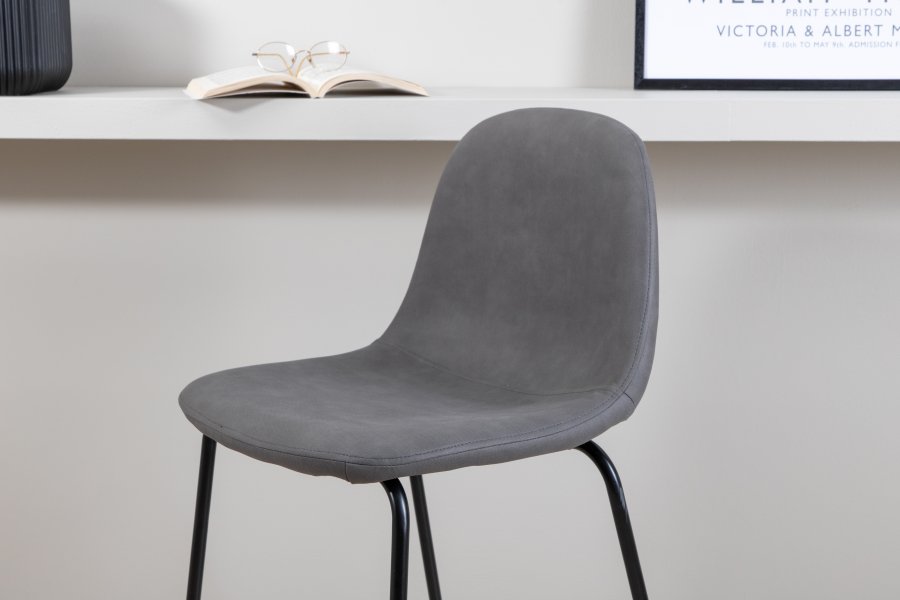 VENTURE DESIGN Polar barkrakk, med ryggsttte og fotsttte - gr mikrofiber/polyester lin og svart stl